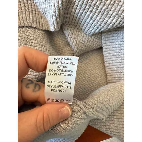 Fate Bohemian Crochet Detail Waffle Knit Long Sleeve Top Large - Picture 7 of 7